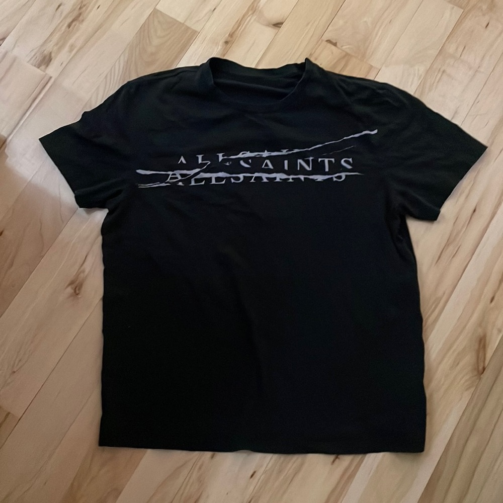 All Saints Slash Black Tshirt